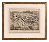 A Set of Ten Topographical Engravings in Giltwood Frames