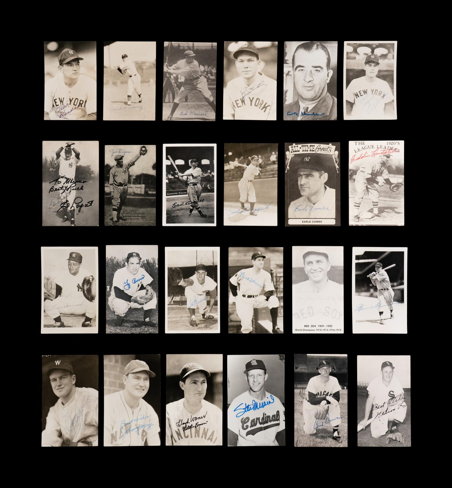A Large Collection of Vintage Baseball Signed Autograph Postcards and Photos Including Hall of Famers and Notables (Beckett Authentication Services Pre Certified)