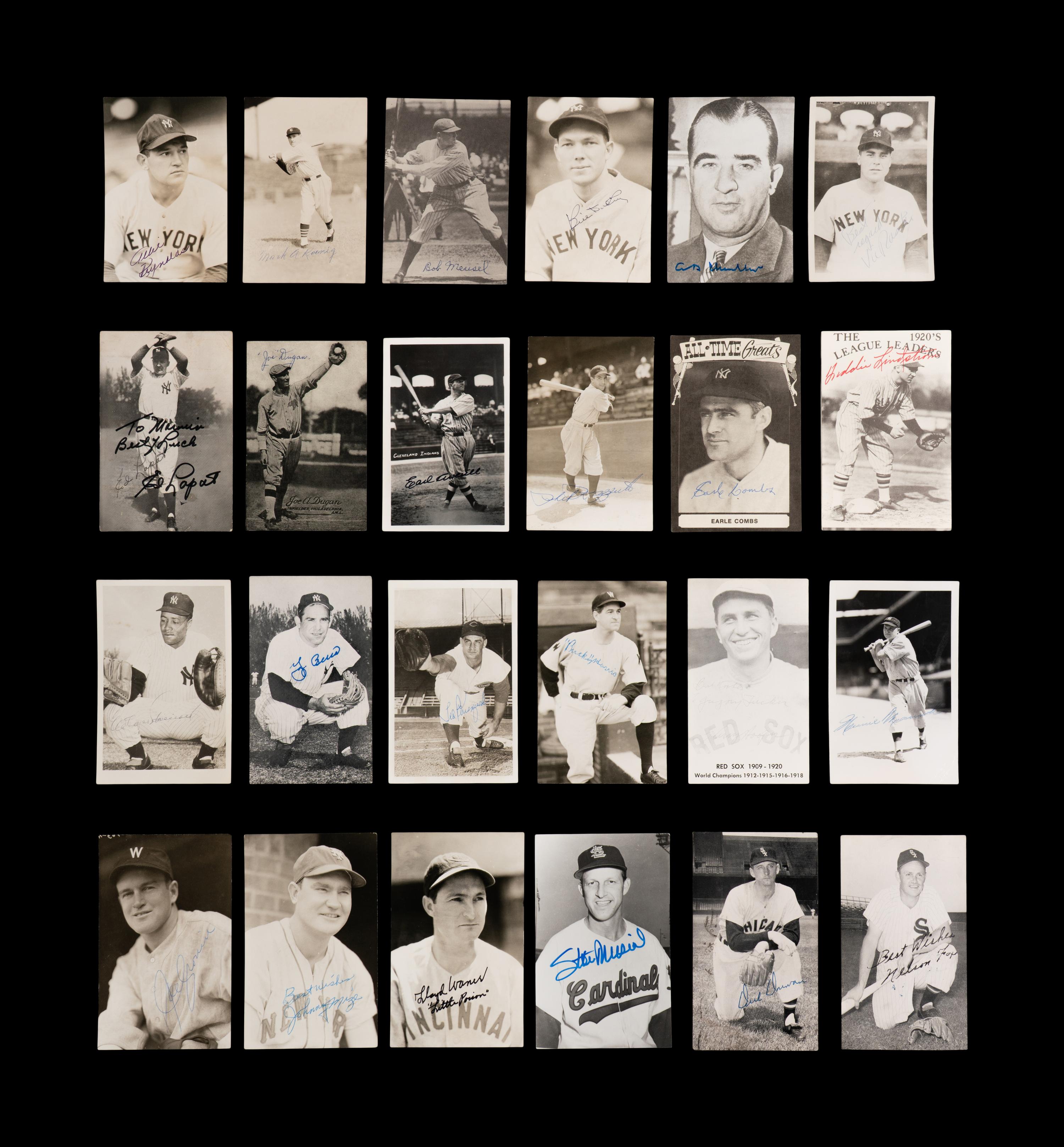 A Large Collection of Vintage Baseball Signed Autograph Postcards and Photos Including Hall of Famers and Notables (Beckett Authentication Services Pre Certified)