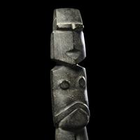 A Mezcala Black Stone Female Figure