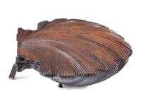 A Carved Walnut Shell Box
