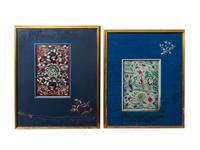 Eight Chinese Embroidered Silk Panels