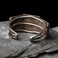 Mark Chee (Diné, 1914-1981) — Sterling Silver and Turquoise Cuff Bracelet