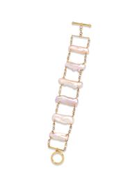 CULTURED BAROQUE PEARL AND DIAMOND BRACELET