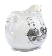 A 'Cleveland and Stevenson' Porcelain Jugate Campaign Pitcher