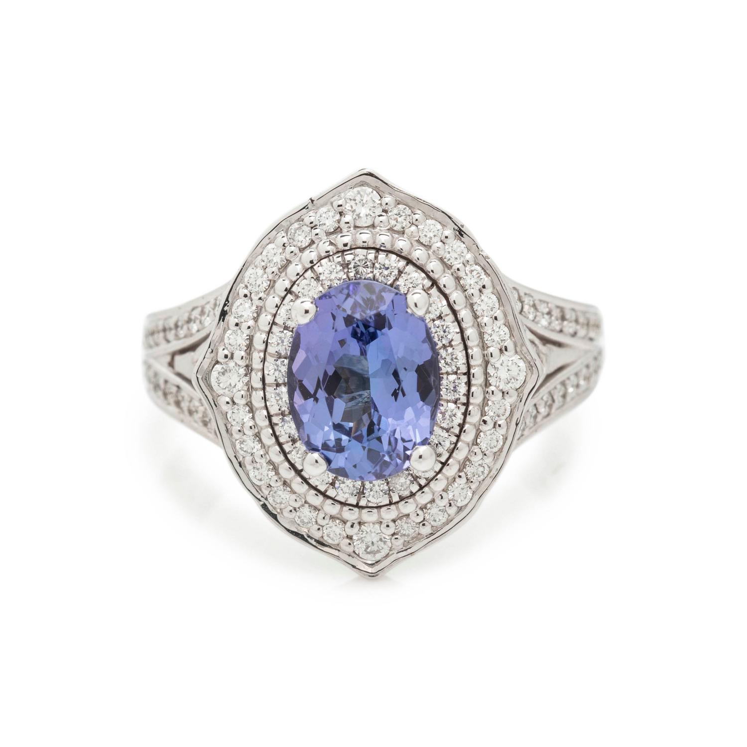 TANZANITE AND DIAMOND RING
