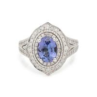 TANZANITE AND DIAMOND RING