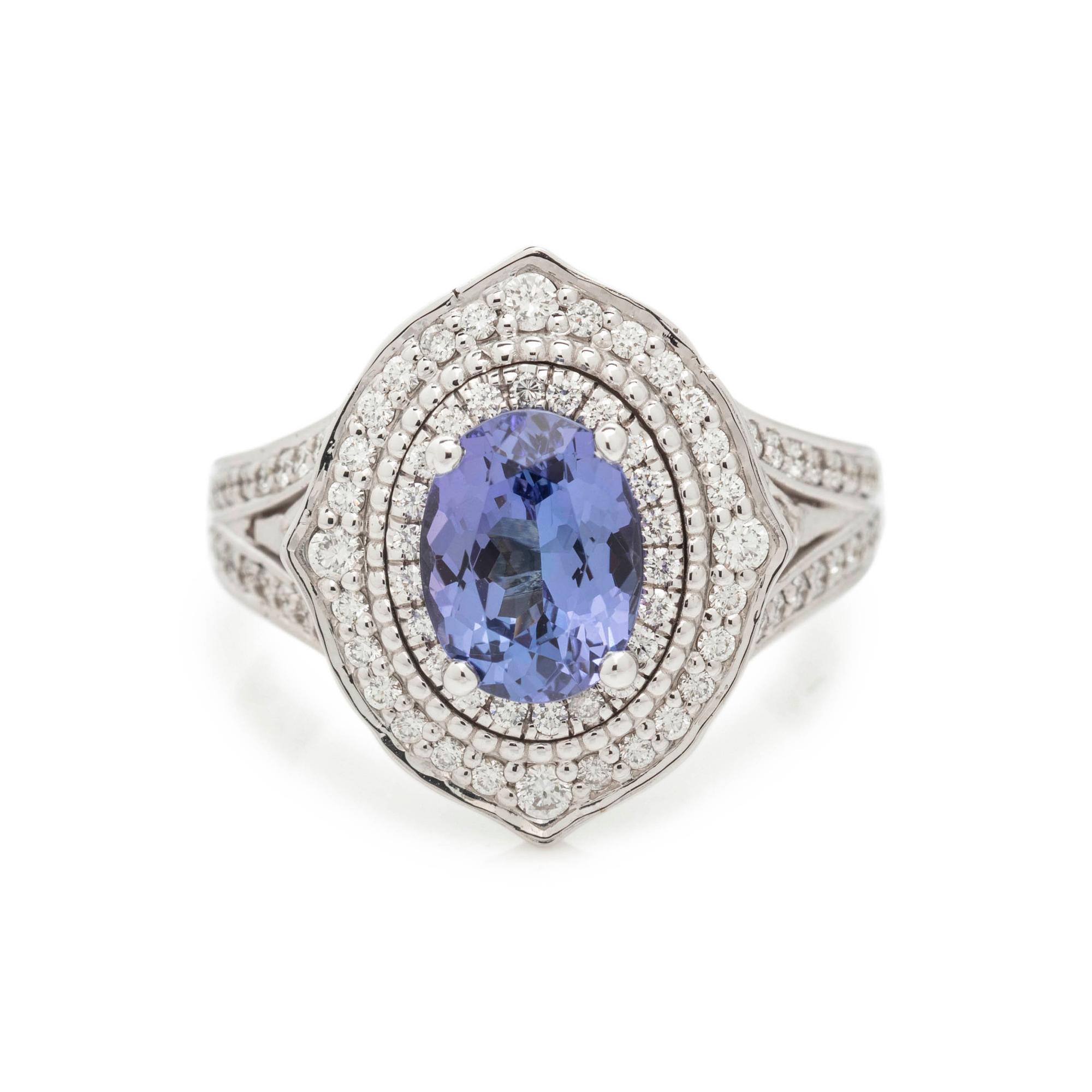TANZANITE AND DIAMOND RING