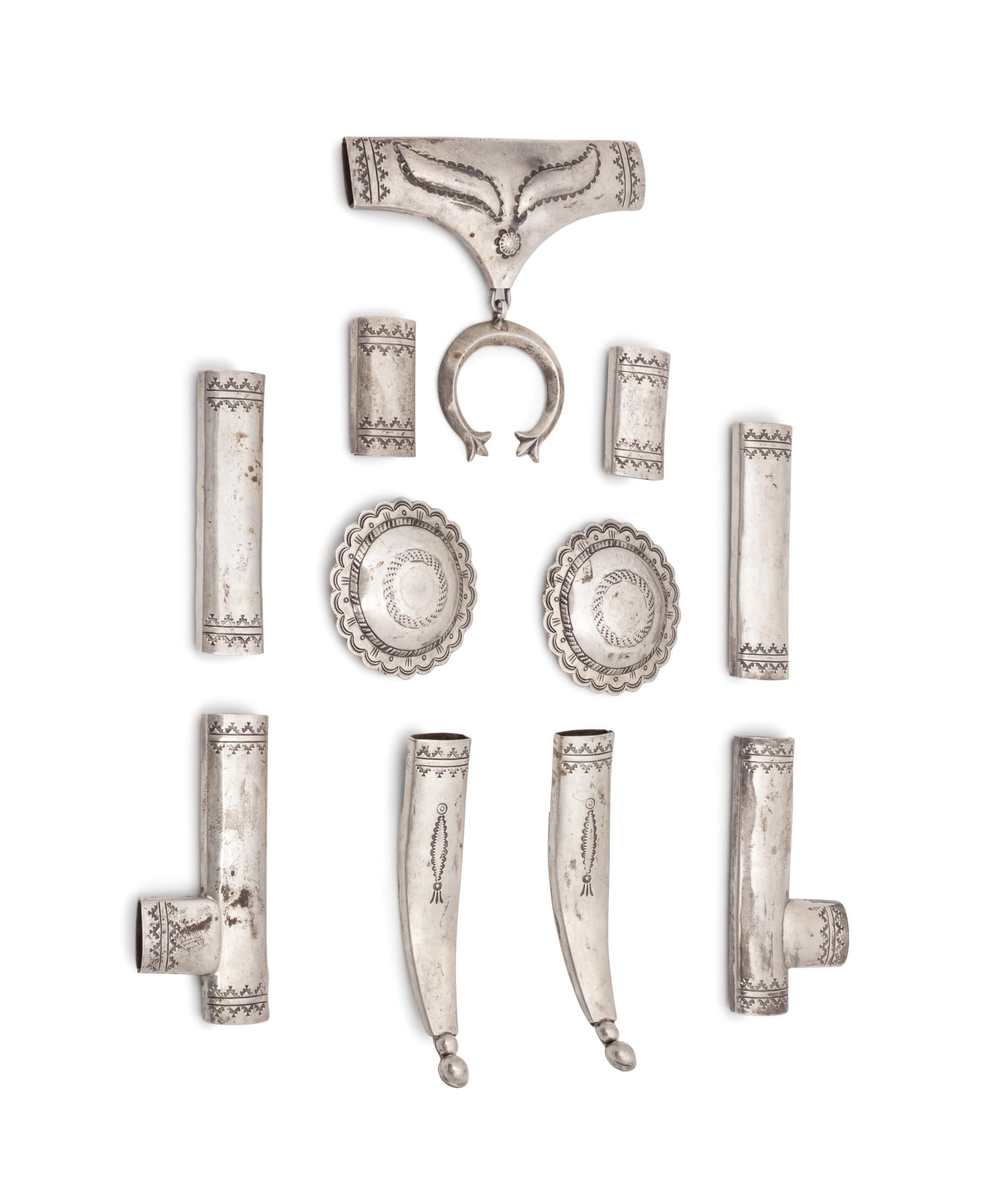 Navajo Stamped Silver Headstall