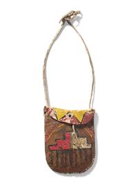 Pueblo Painted Hide Bag, with Interior Decoration