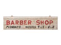 A Painted Wood Barbershop Sign