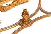 A Pair of Louis XVI Style White Painted and Parcel Gilt Marble-Top Console Tables