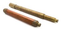 Two Vintage Brass Telescopes, Length of first mentioned 39 inches.