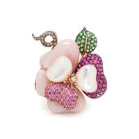 CONVERTIBLE MULTIGEM AND DIAMOND FLOWER RING/PENDANT