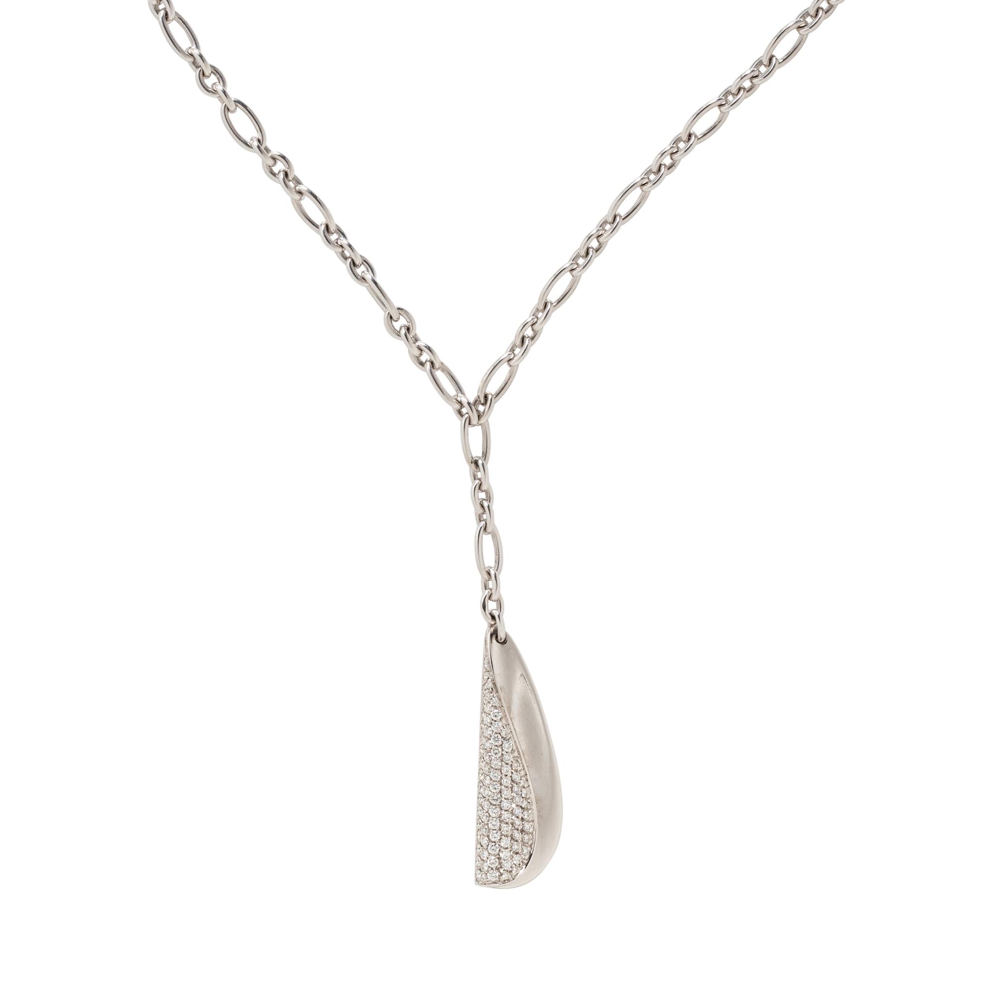 MOVADO, WHITE GOLD AND DIAMOND PENDANT NECKLACE