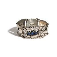 GEORG JENSEN, SILVER AND LAPIS LAZULI 'DOVE' BRACELET