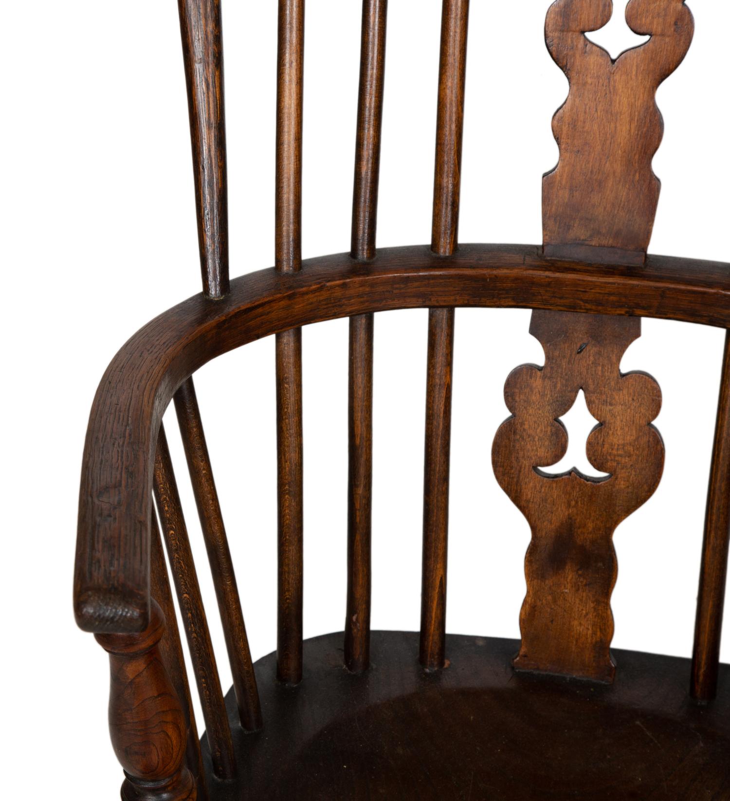A Pair of English Oak Windsor Hoop Back Armchairs