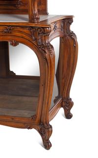 A Louis XV Style Carved Walnut Buffet à Deux Corps