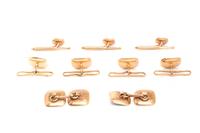 GOLD, ONYX AND PEARL DRESS SET
