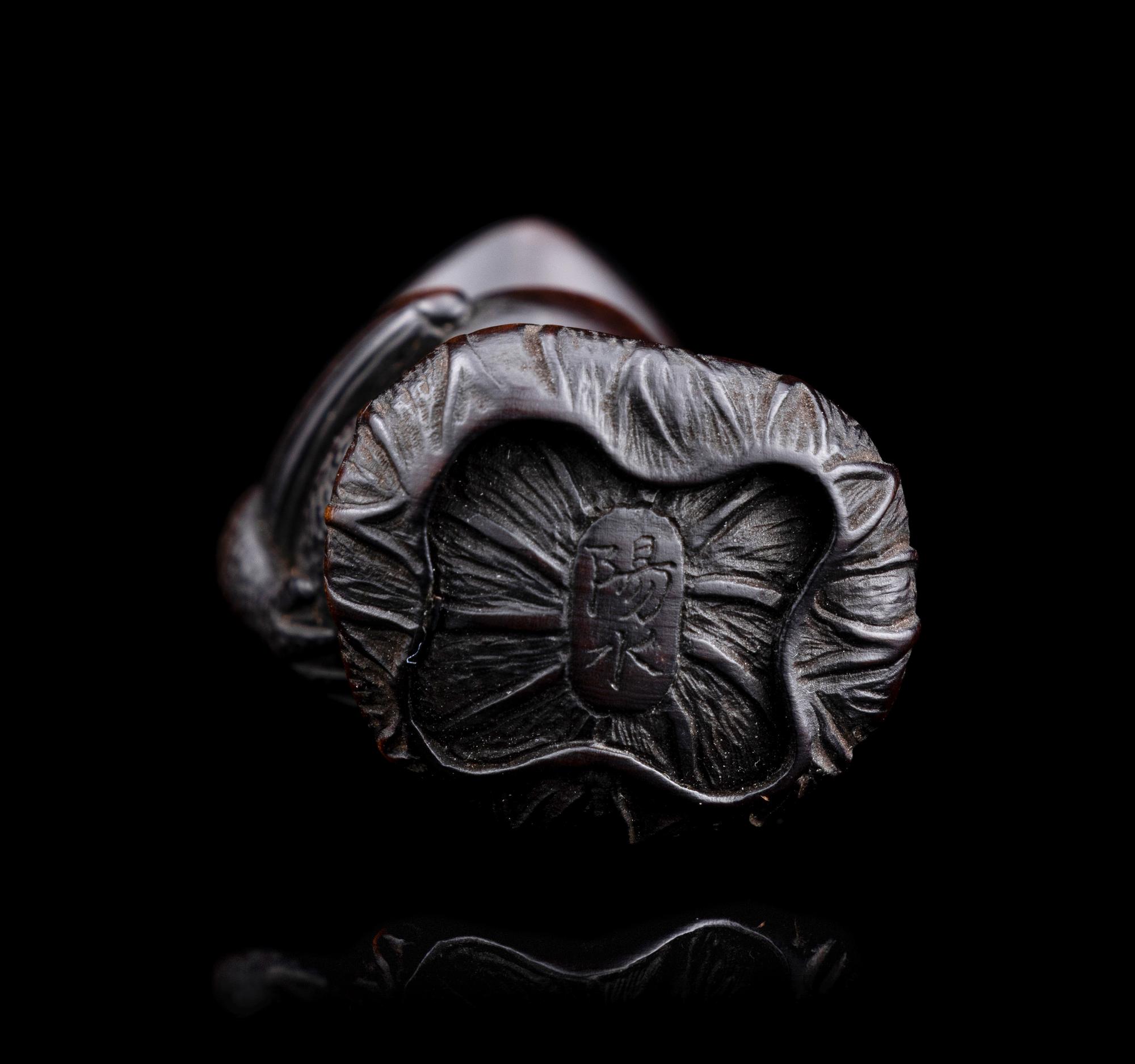 Six Japanese Carved Wood Netsuke