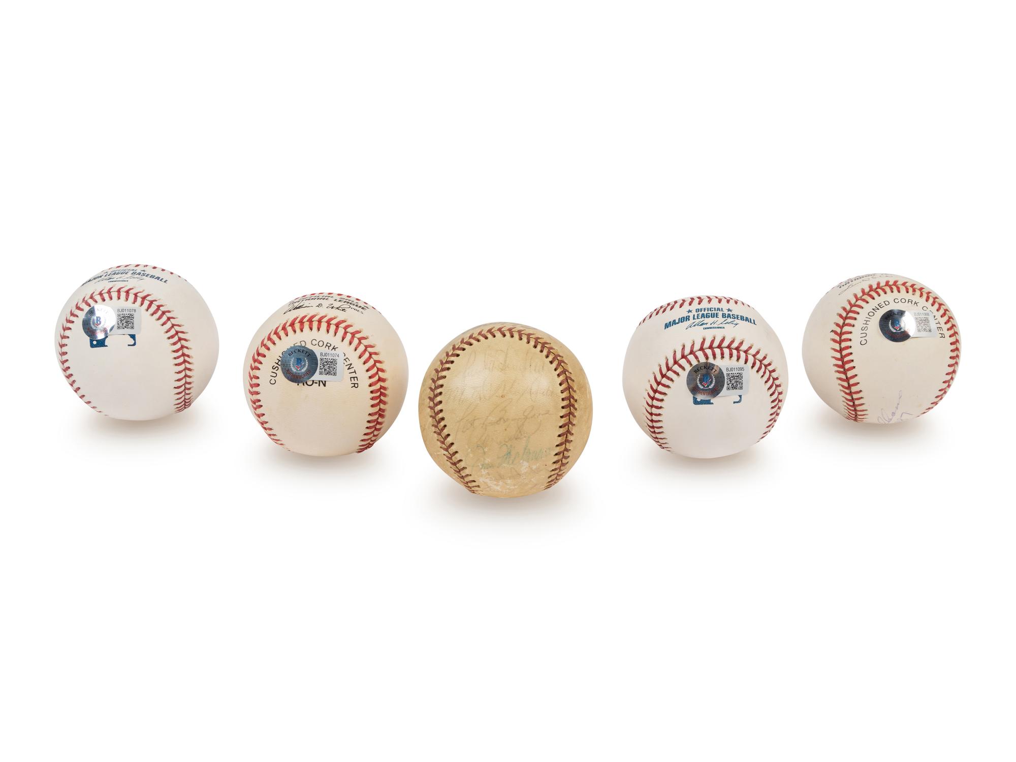 A Group of Chicago Cubs Hall of Fame Signed Autograph Baseballs and a 1973 Team Signed Baseball (Beckett Authentication Services Certified),