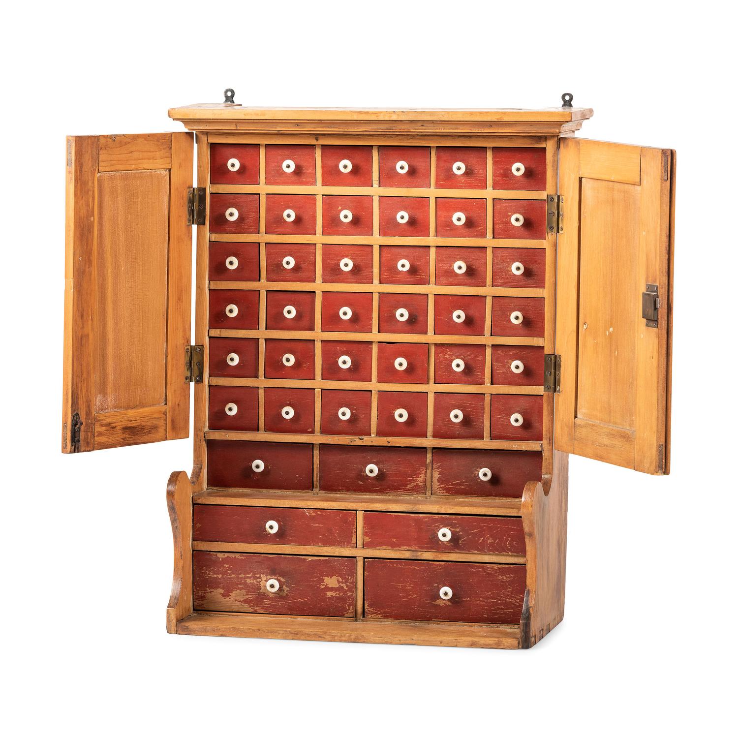 A Painted Wood Hanging Wall Cupboard