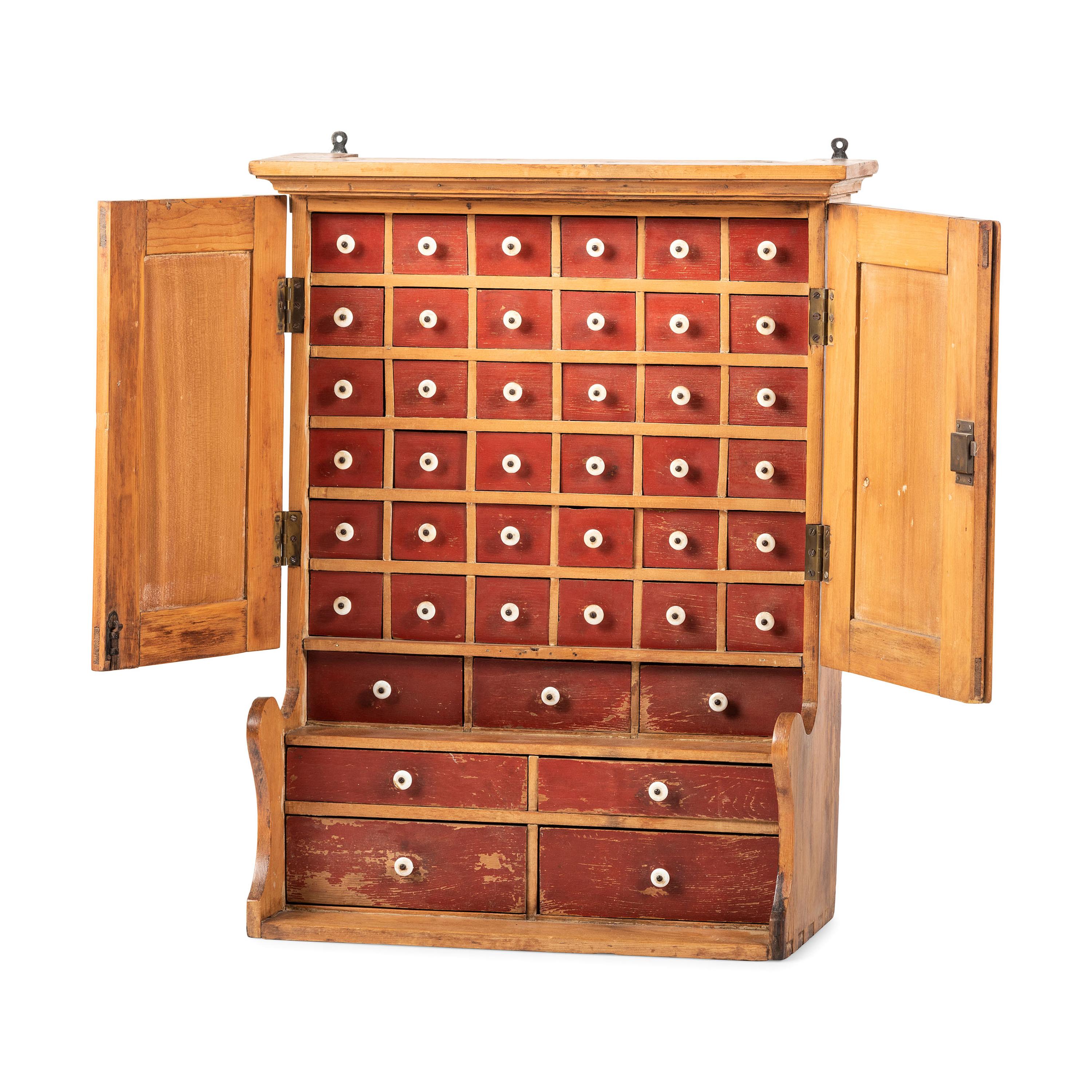 A Painted Wood Hanging Wall Cupboard