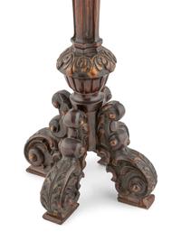 A Continental Carved Wood Lamp