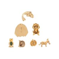 COLLECTION OF YELLOW GOLD TIE TACKS