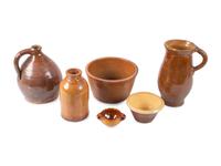 Six Redware Vessels