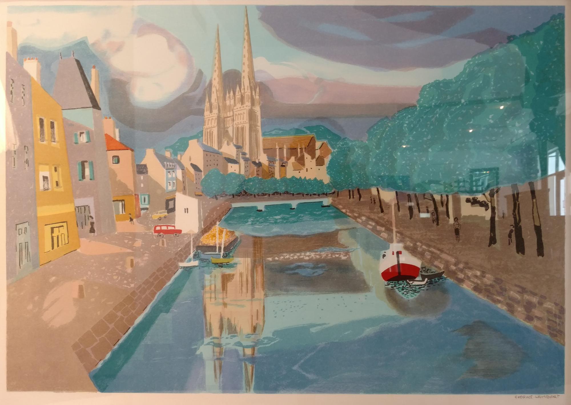 Georges Lambert, (French, 1919-1998), Pair of Harbor Views