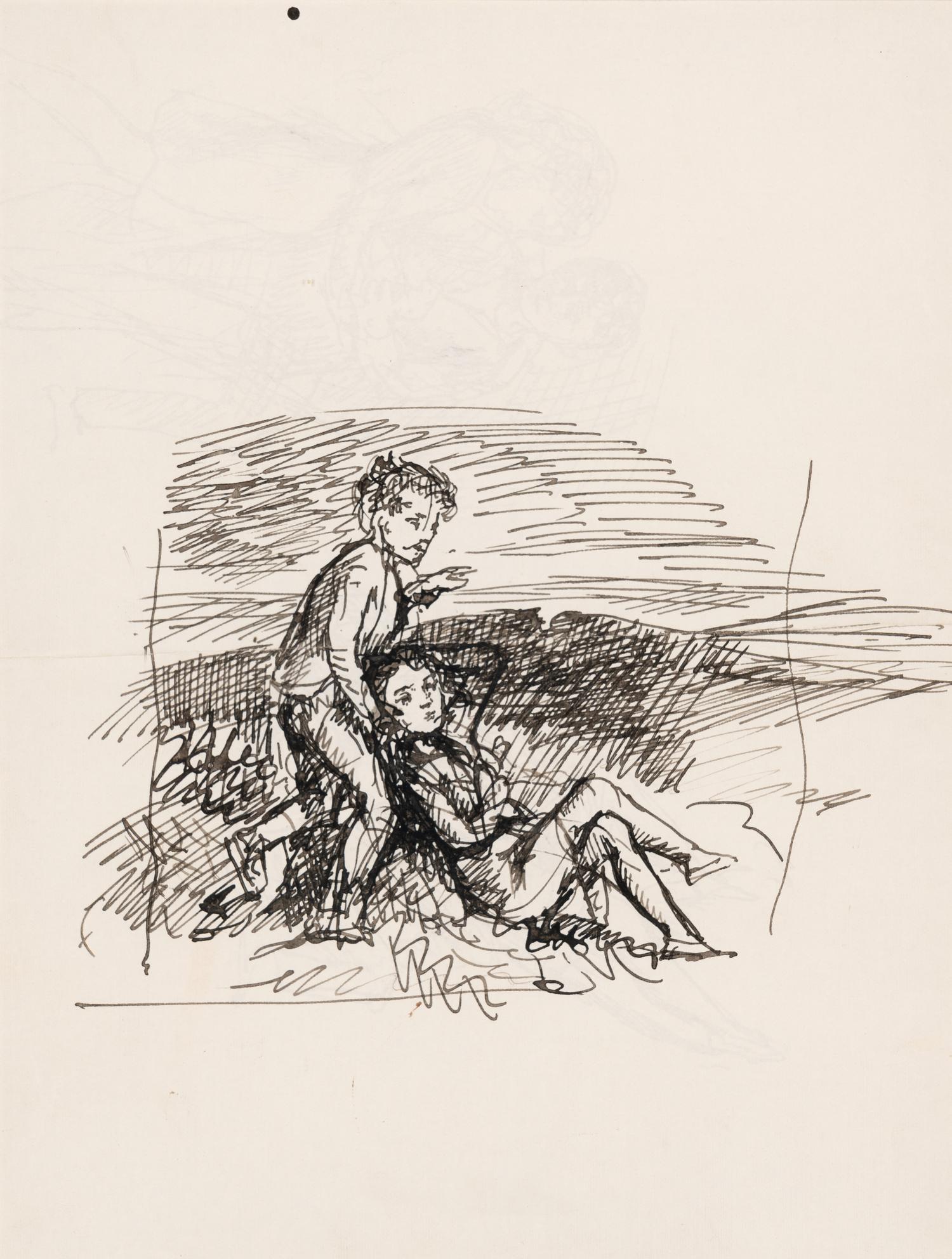 Mais C'était un de Leurs Grands Amusements de se Sauver dans la Lande ( Study for Wuthering Heights, a double-sided work), 1933