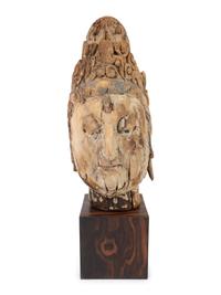 A Chinese Weathered Wood Head of Guanyin — 18TH CENTURY