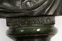 A Continental Carved Green Marble Bust