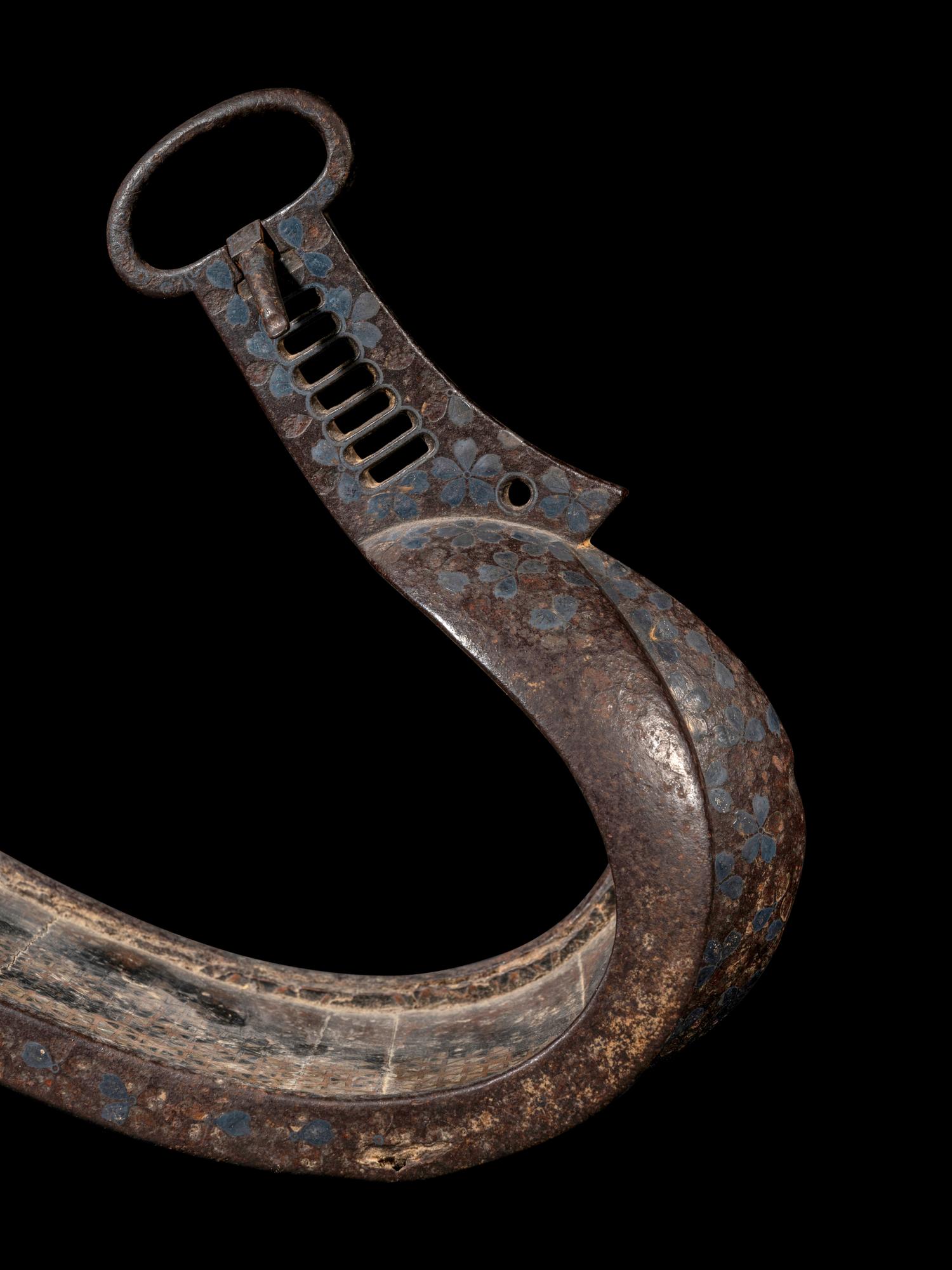 Two Pairs of Japanese Silver Inlaid Iron Stirrups, Abumi