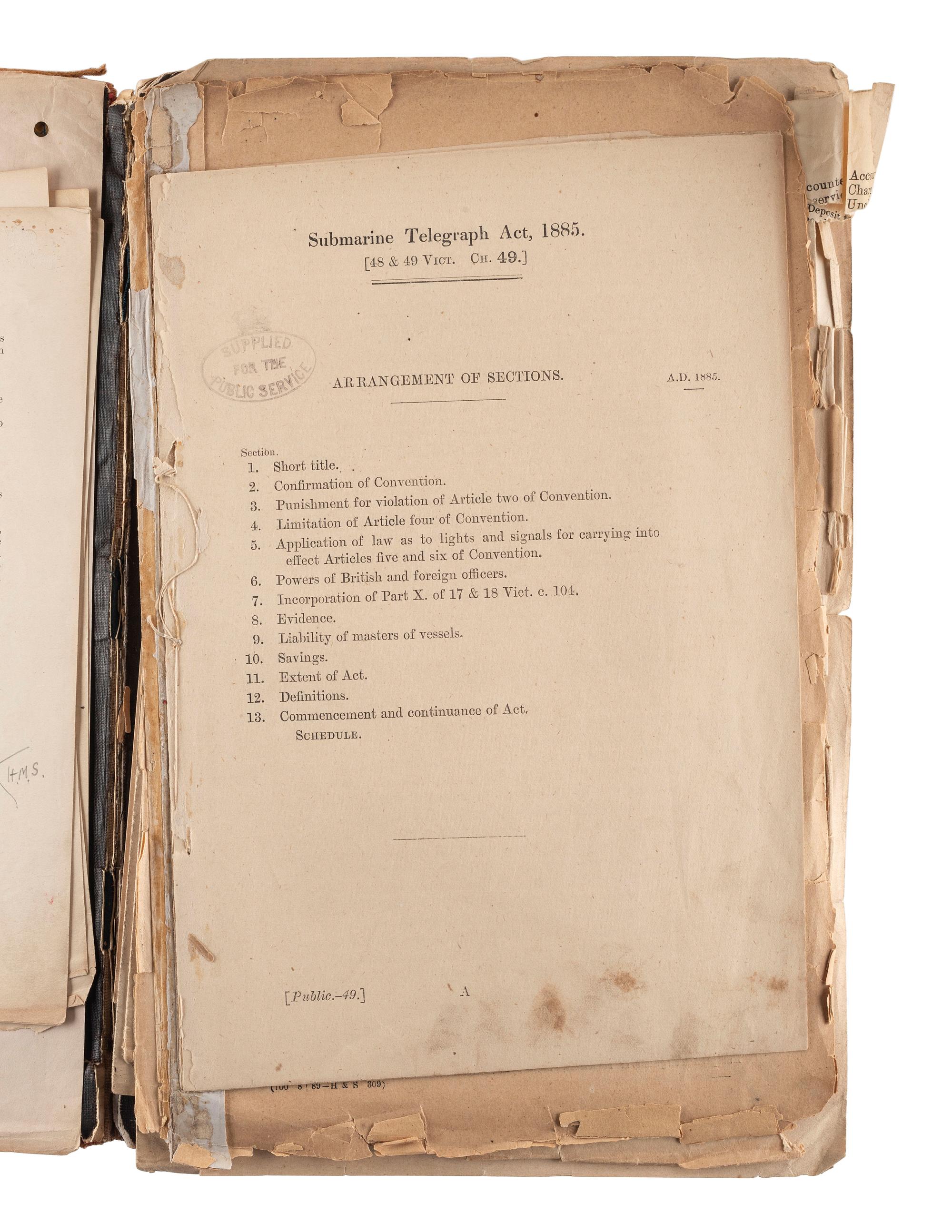 [SCIENCE & TECHNOLOGY]. A group of 2 telegraphy-related items, comprising: