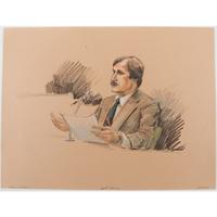 Joan Andrew, Washington Post and CNN Sketch Artist, 24 Original Sketches Documenting the Trial of John Hinckley, Jr., For his Attempted Assassination of Ronald Reagan