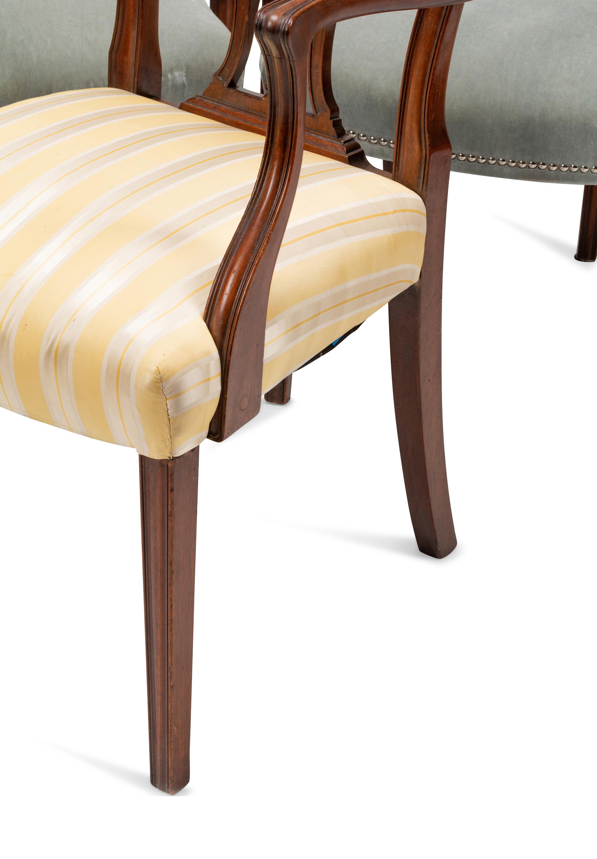 A Set of Ten George III Style Mahogany Dining Chairs