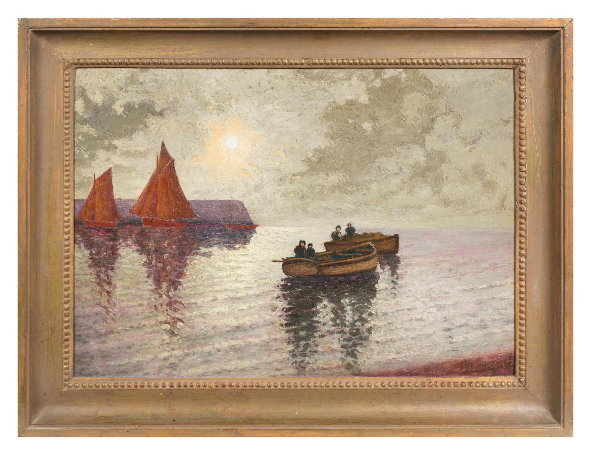 Artist Unknown, (French, Late 19th/Early 20th Century), Moonlight Rowers