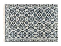 A Rare Blue and White Jacquard Pieced Coverlet, Made for Mary M. Thorn