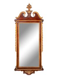 A George III Style Mahogany and Parcel Gilt Mirror