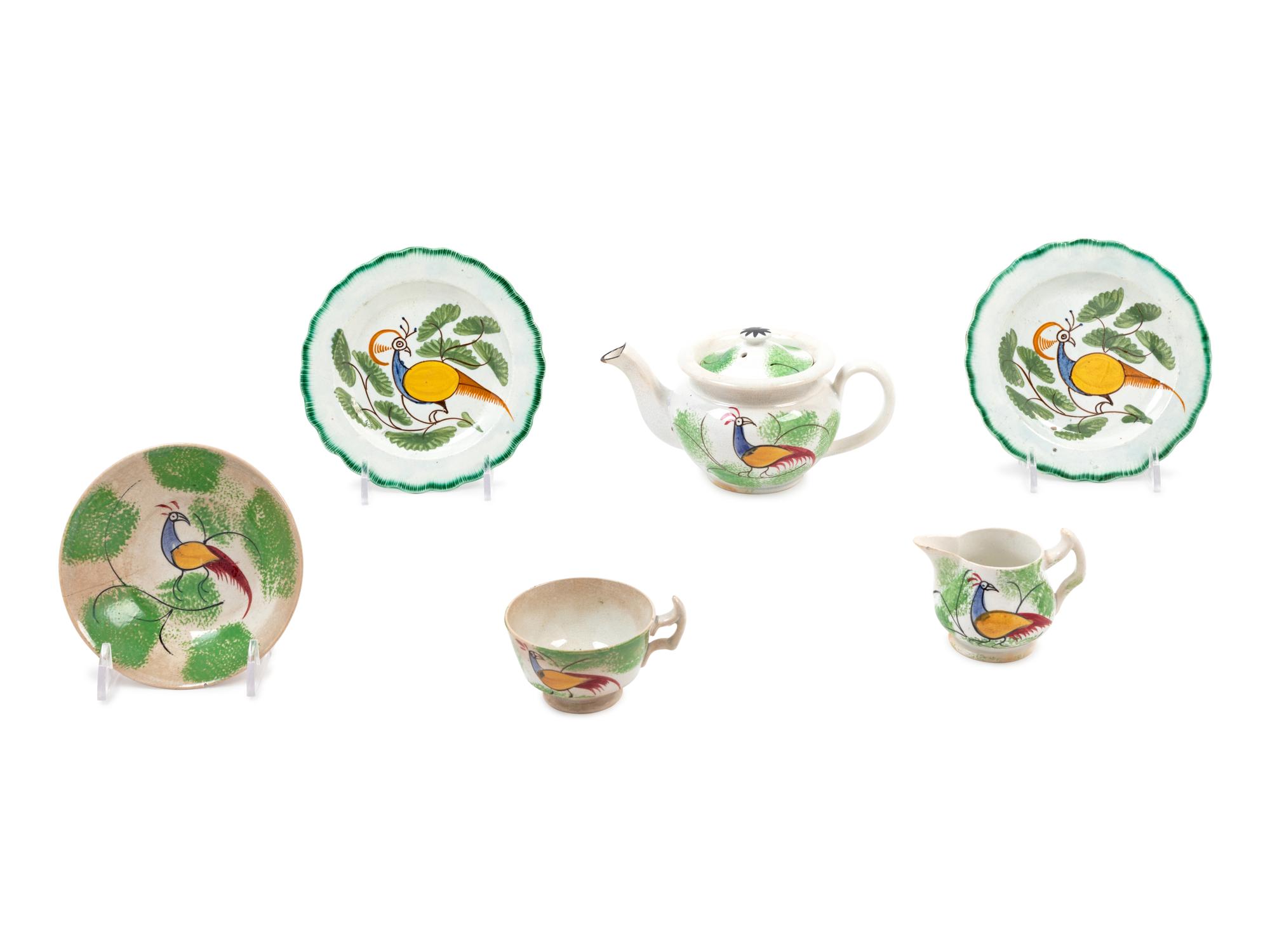 A Group of Staffordshire Pearlware Tea Articles