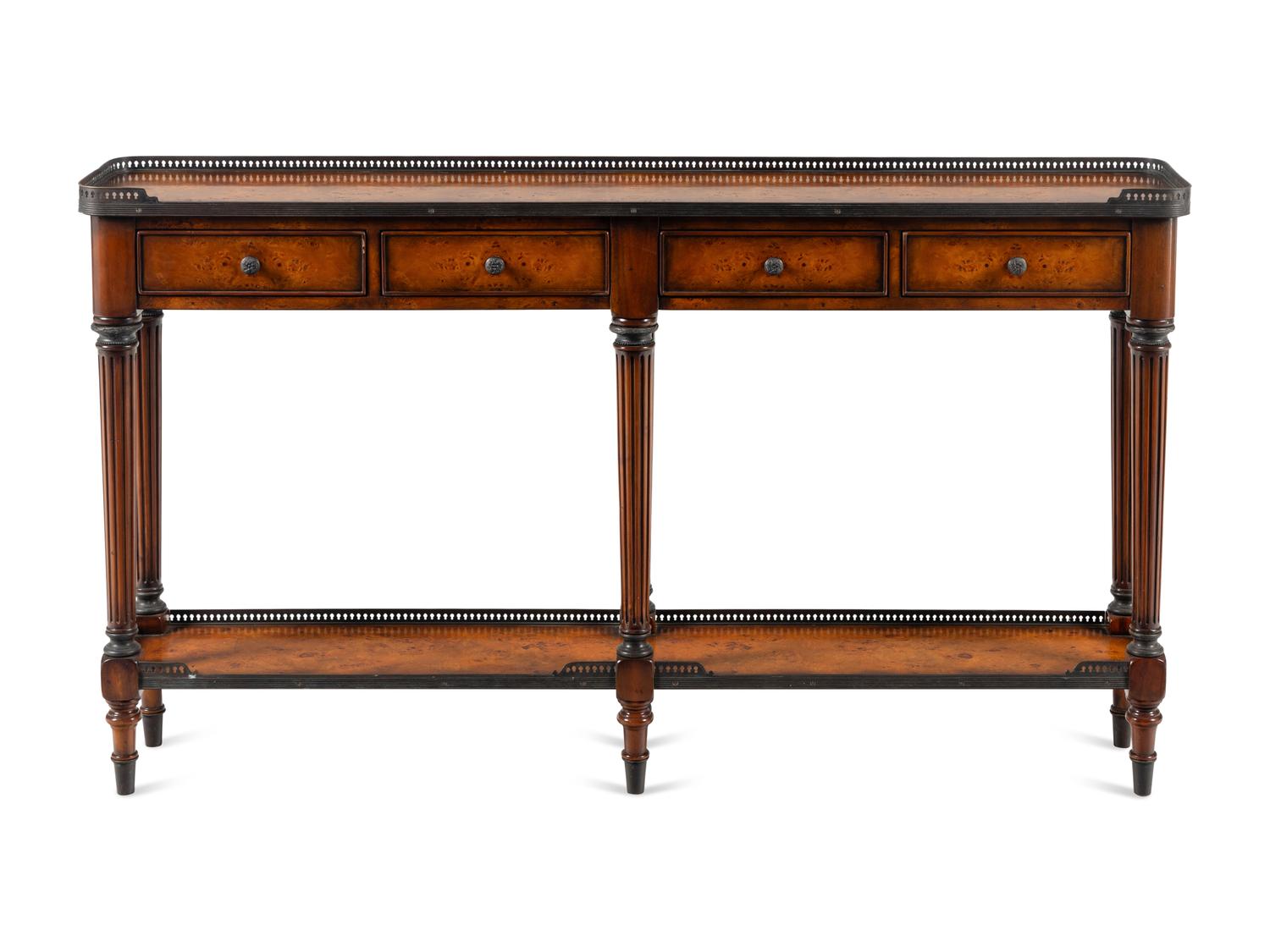 A Theodore Alexander Burlwood Console Table