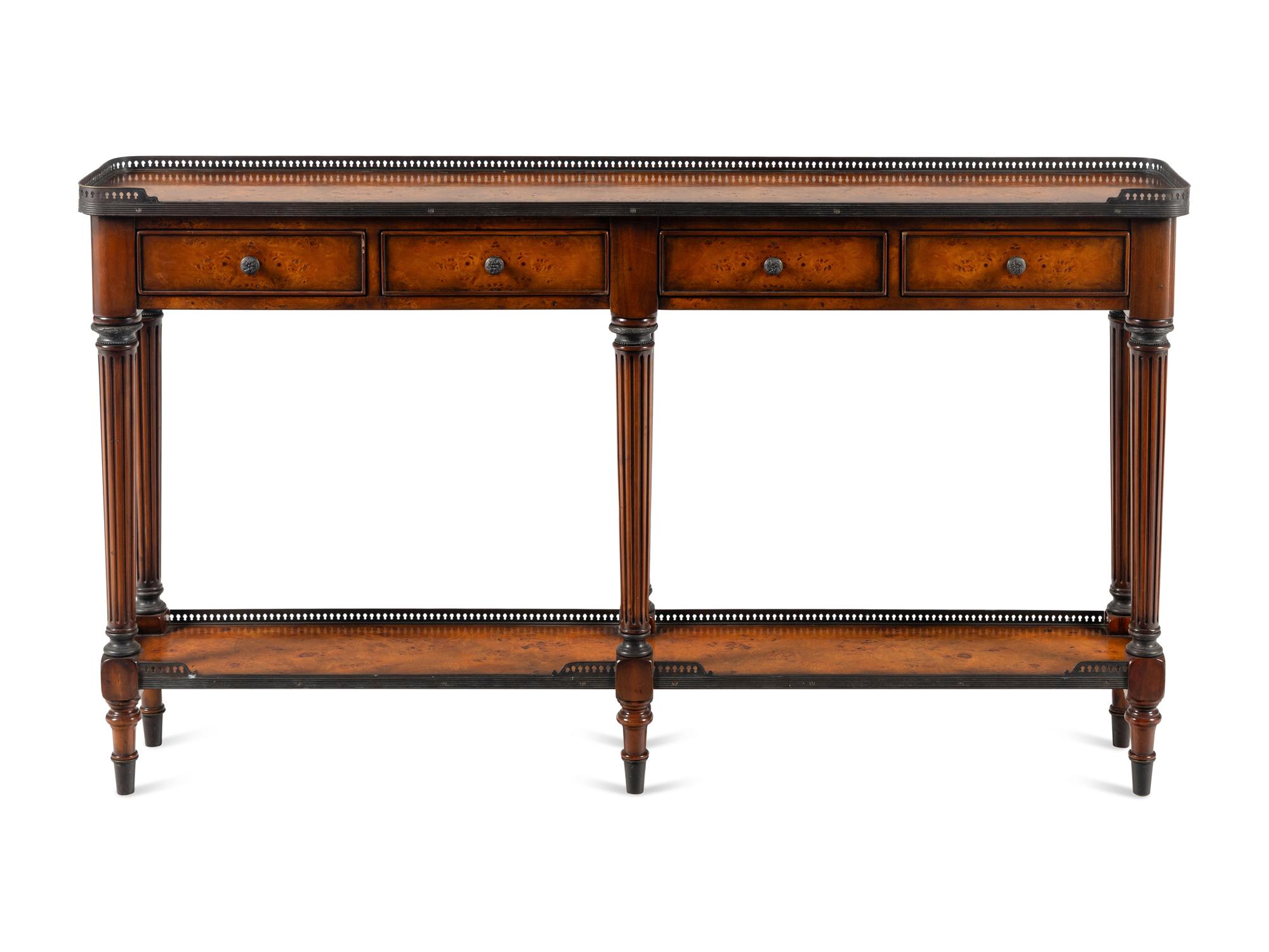 A Theodore Alexander Burlwood Console Table