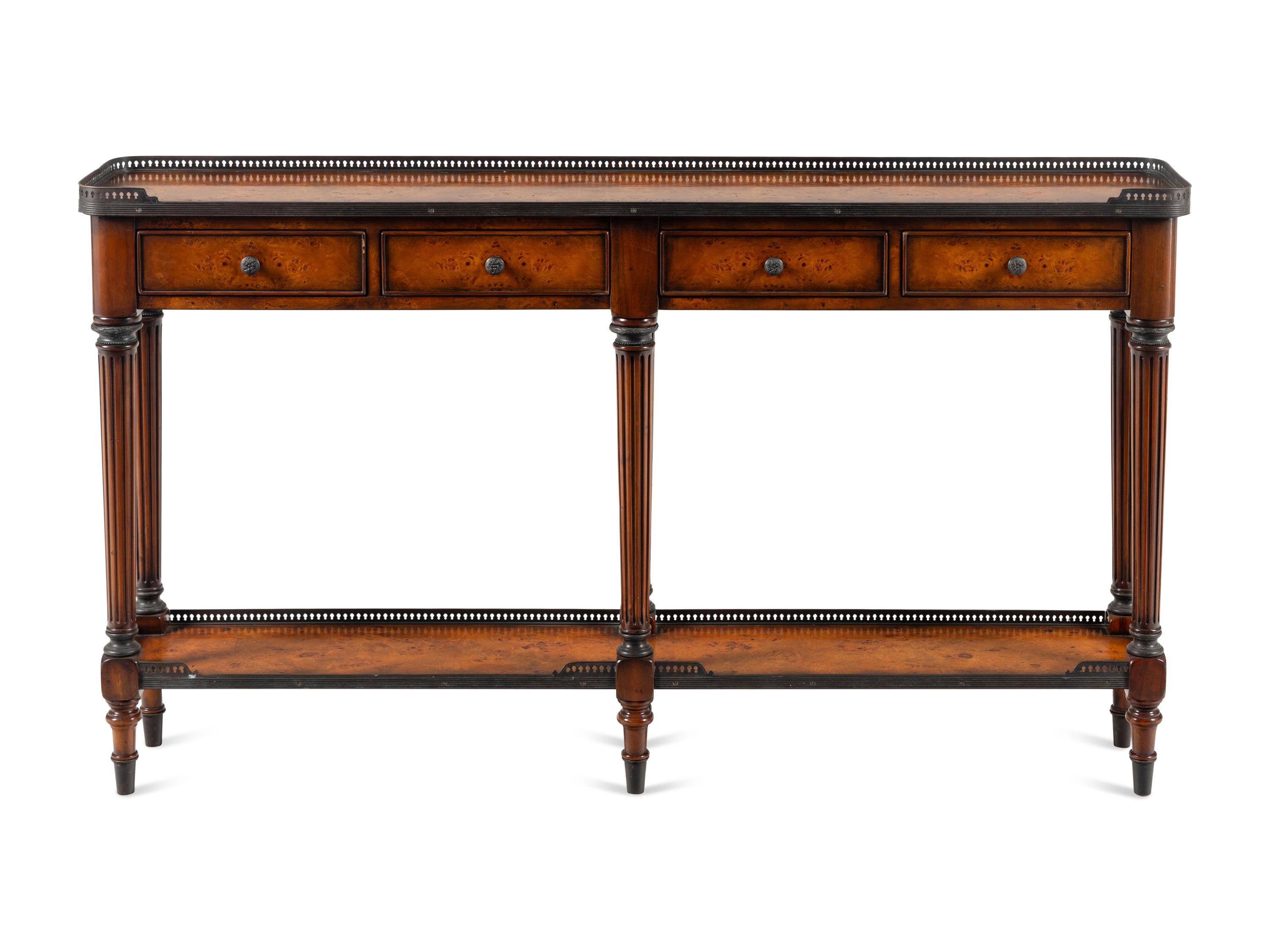 A Theodore Alexander Burlwood Console Table