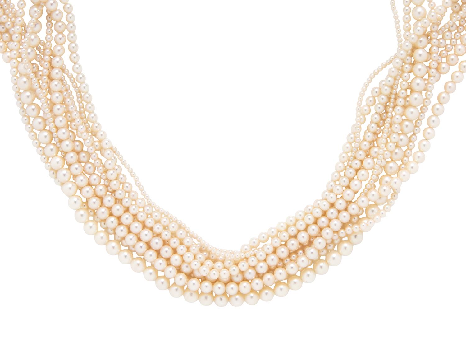 TIFFANY & CO., CULTURED PEARL TORSADE CHOKER NECKLACE