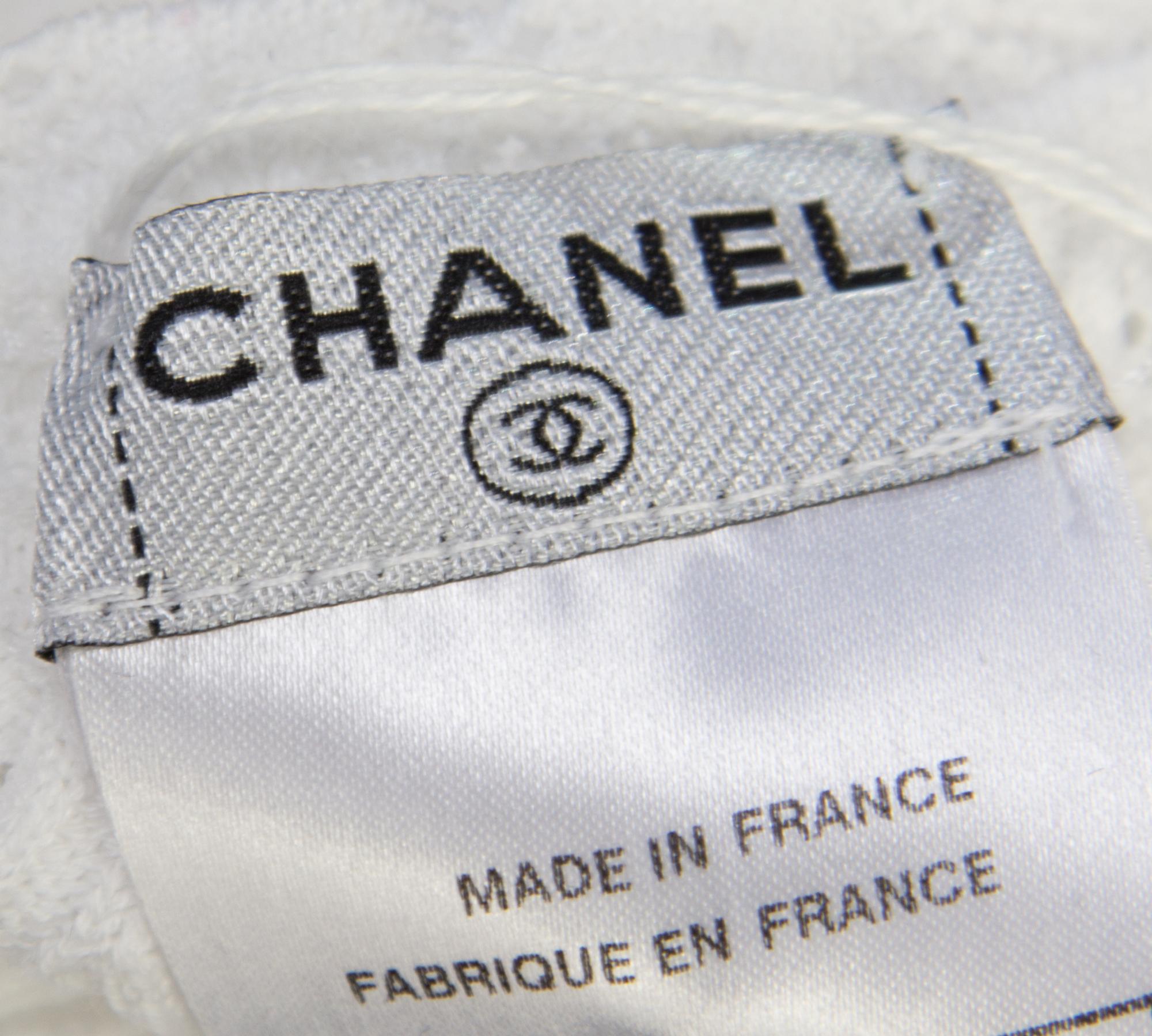 A Pair of Chanel White Cotton Tops, Size 40, size 38.