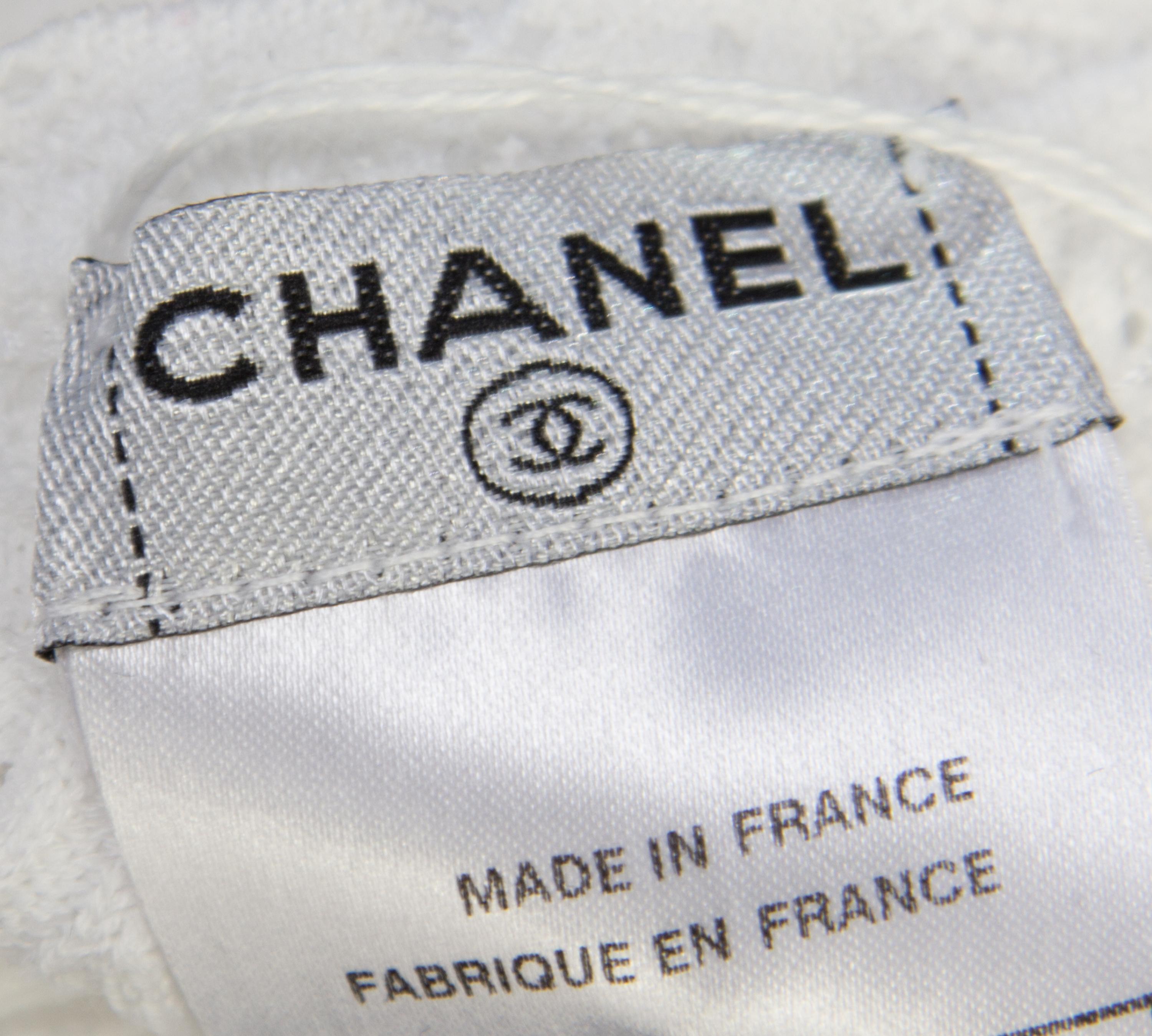A Pair of Chanel White Cotton Tops, Size 40, size 38.