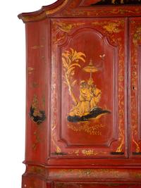 An Italian Chinoiserie-Decorated Painted Secretary Bureau