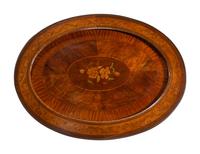 A Near Pair of Louis XV Style Gilt Bronze Mounted Marquetry Low Tables